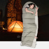 Ультралёгкий спальный мешок NATUREHIKE CNK2350WS023 M400 хлопковый с капюшоном весна осень зеленый, молния слева 6927595776063